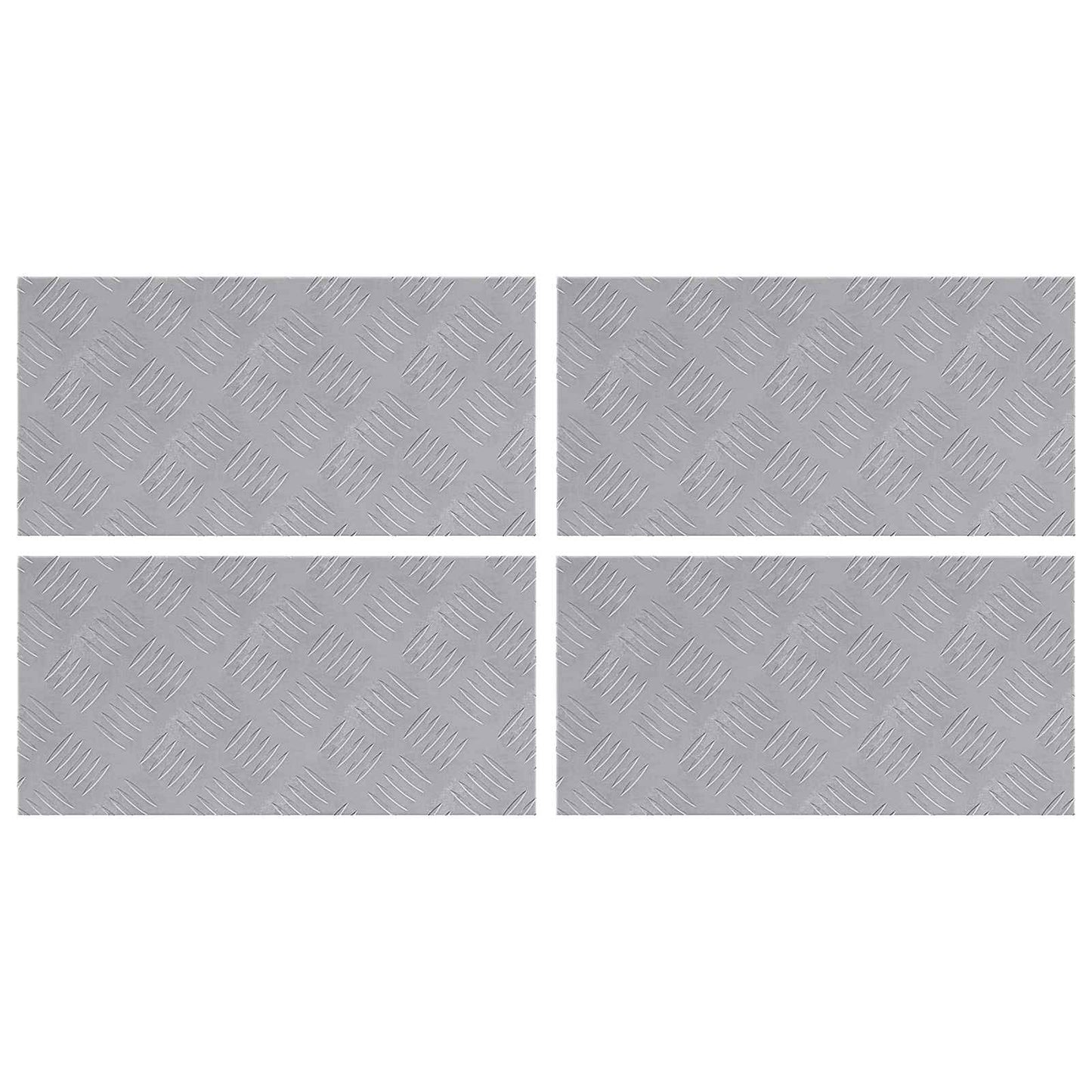 Stair Tread Rectangular 4 pcs Silver 50 x 25 cm Aluminium