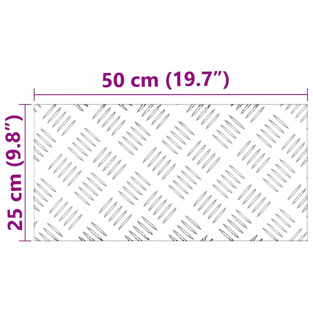 Stair Tread Rectangular 4 pcs Silver 50 x 25 cm Aluminium