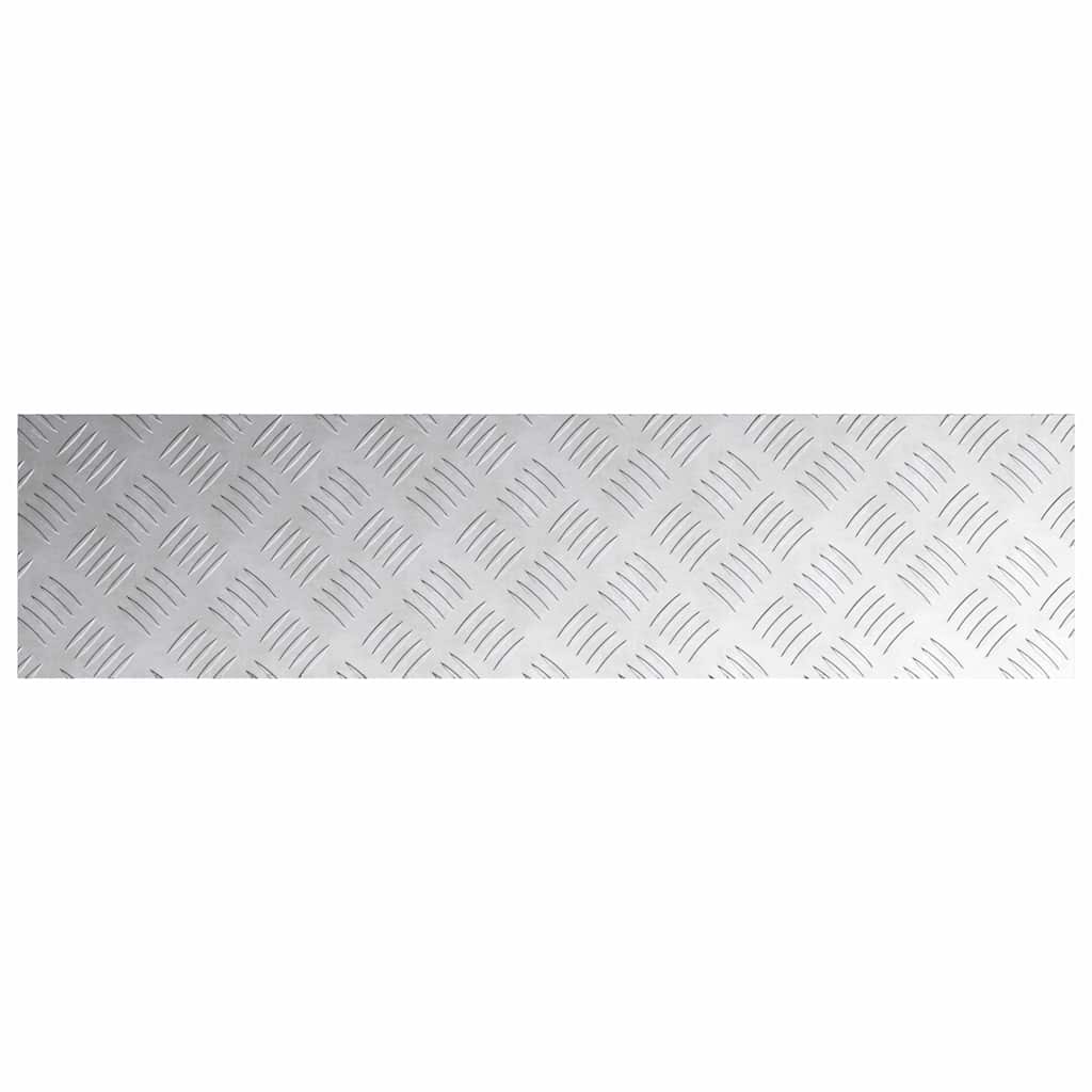 Stair Tread Rectangular 2 pcs Silver 100 x 25 cm Aluminium