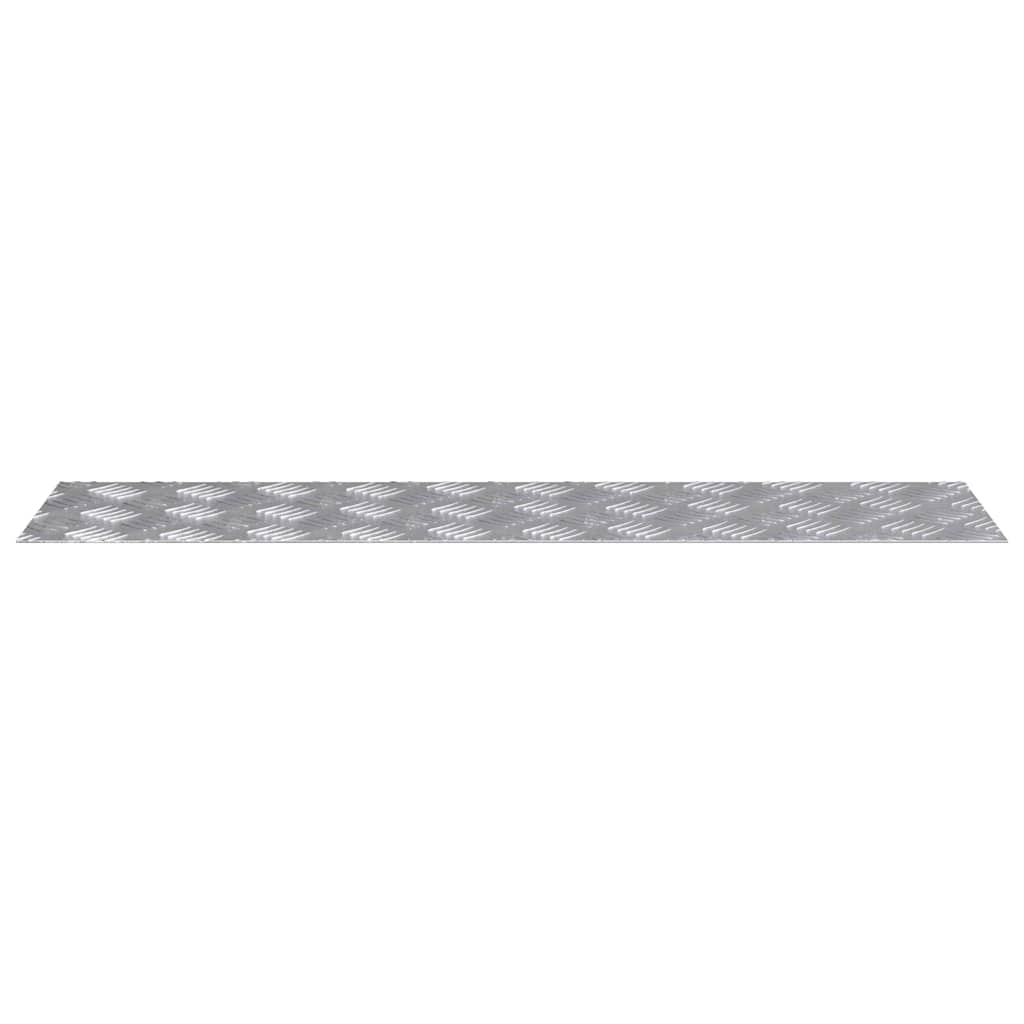 Stair Tread Rectangular 4 pcs Silver 100 x 25 cm Aluminium