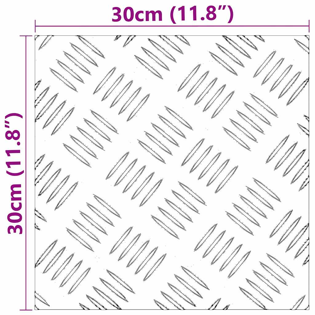 Stair Tread Square 2 pcs Silver 30 x 30 cm Aluminium