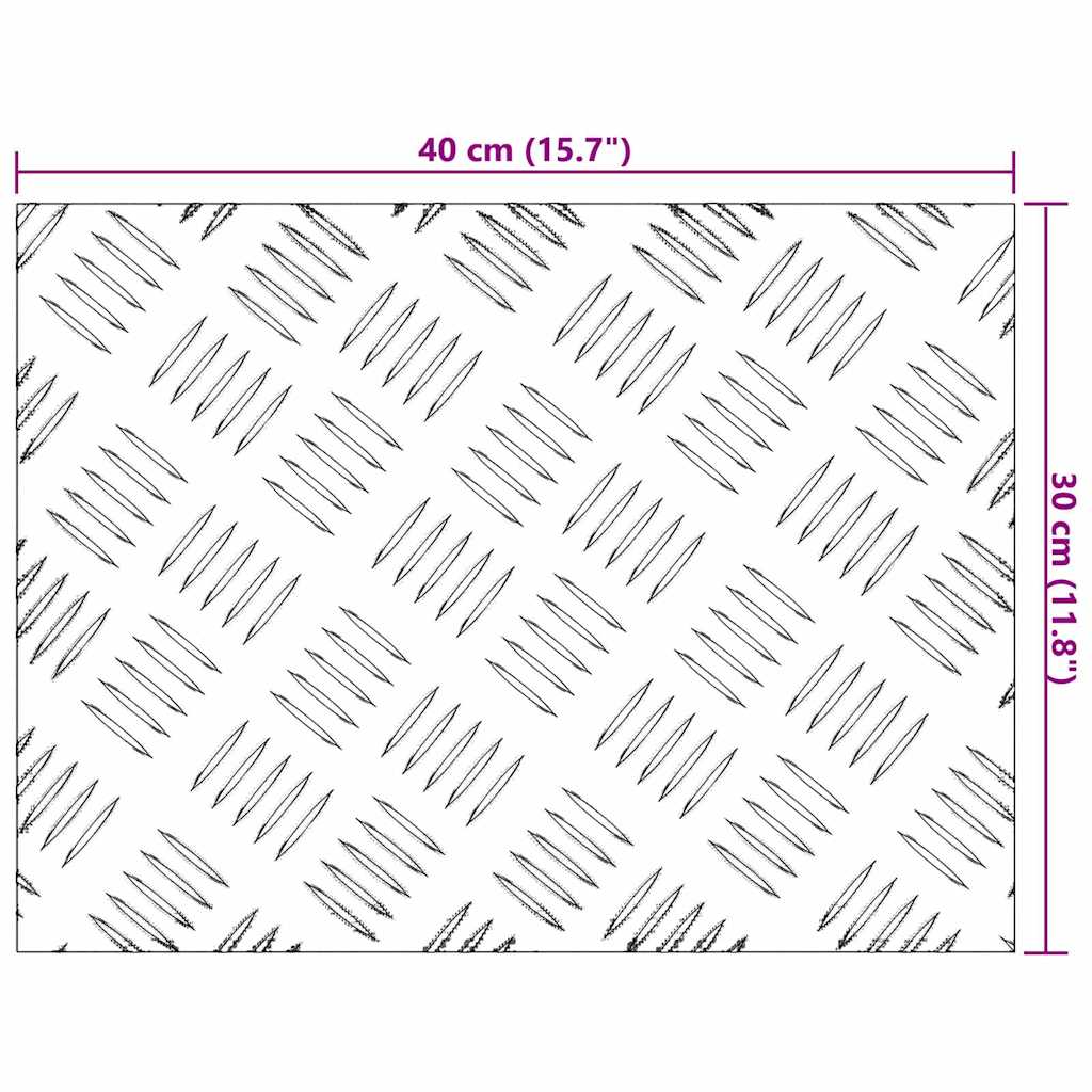 Stair Tread Rectangular 4 pcs Silver 40 x 30 cm Aluminium