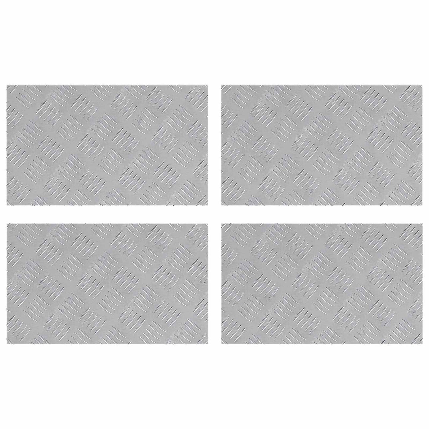Stair Tread Rectangular 4 pcs Silver 50 x 30 cm Aluminium