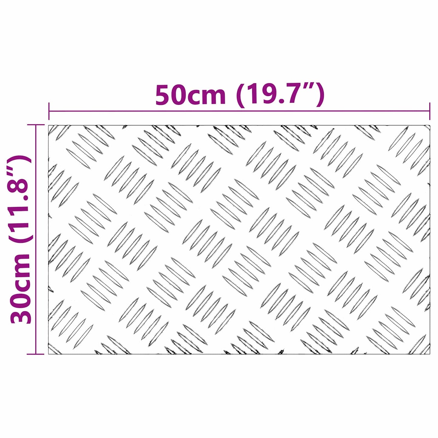 Stair Tread Rectangular 4 pcs Silver 50 x 30 cm Aluminium