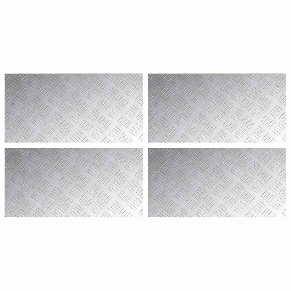 Stair Tread 4 pcs 60 x 30 cm Silver Aluminium Rectangular