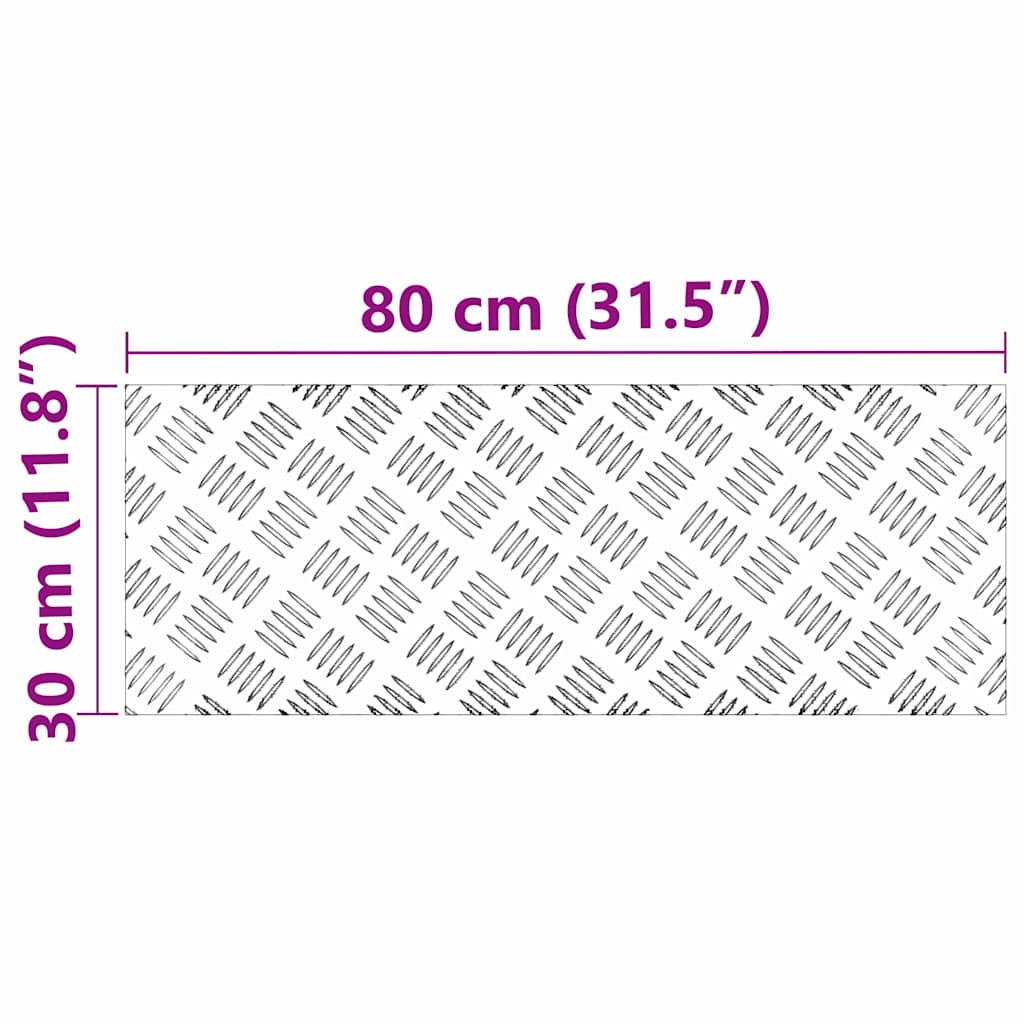 Stair Tread Rectangular 4 pcs Silver 80 x 30 cm Aluminium