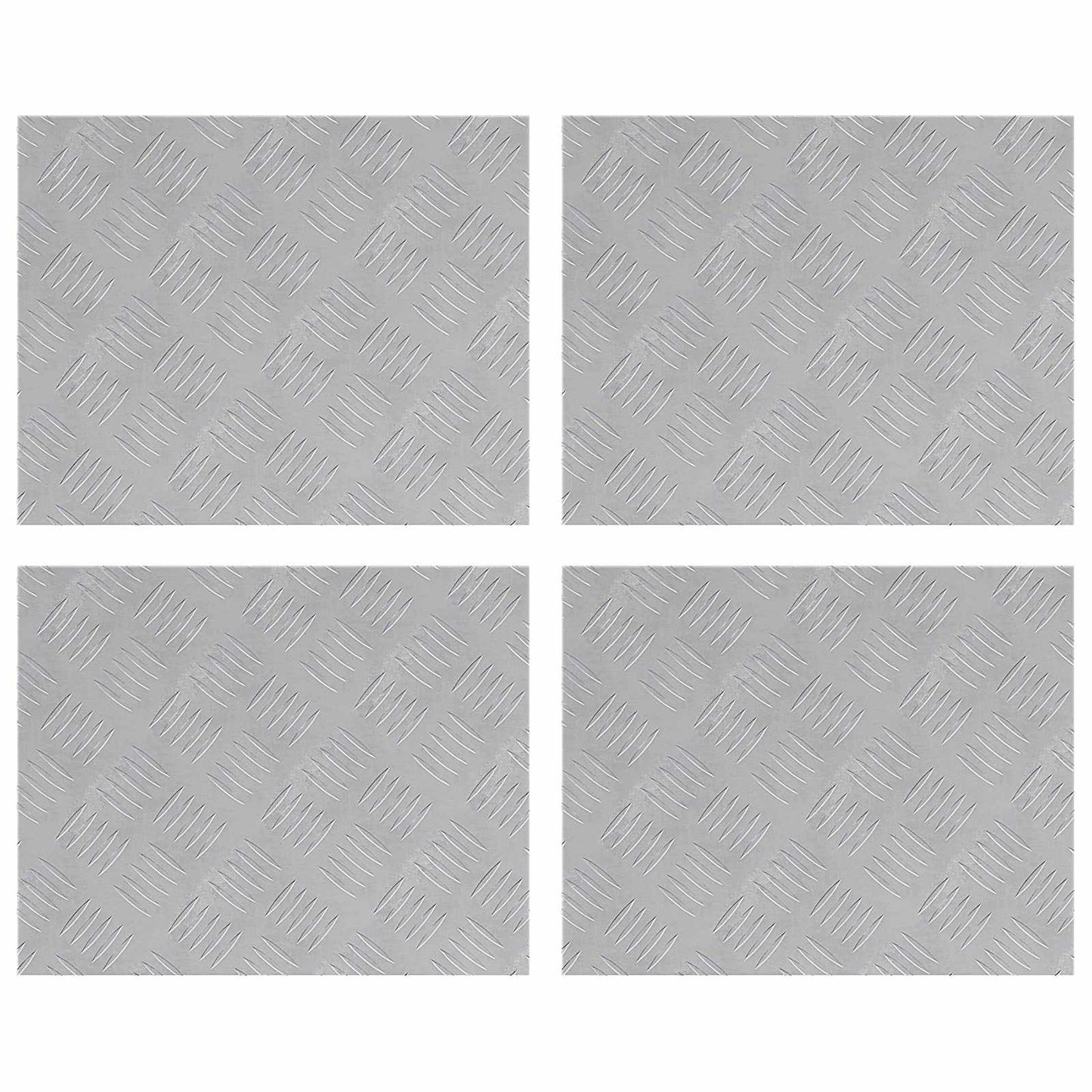 Stair Tread Rectangular 4 pcs Silver 50 x 40 cm Aluminium