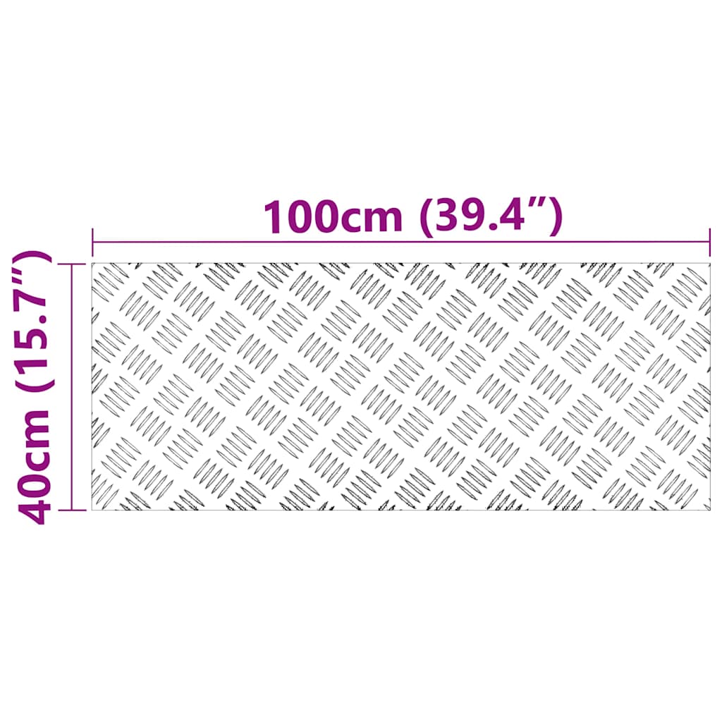Stair Tread Rectangular 4 pcs Silver 100 x 40 cm Aluminium
