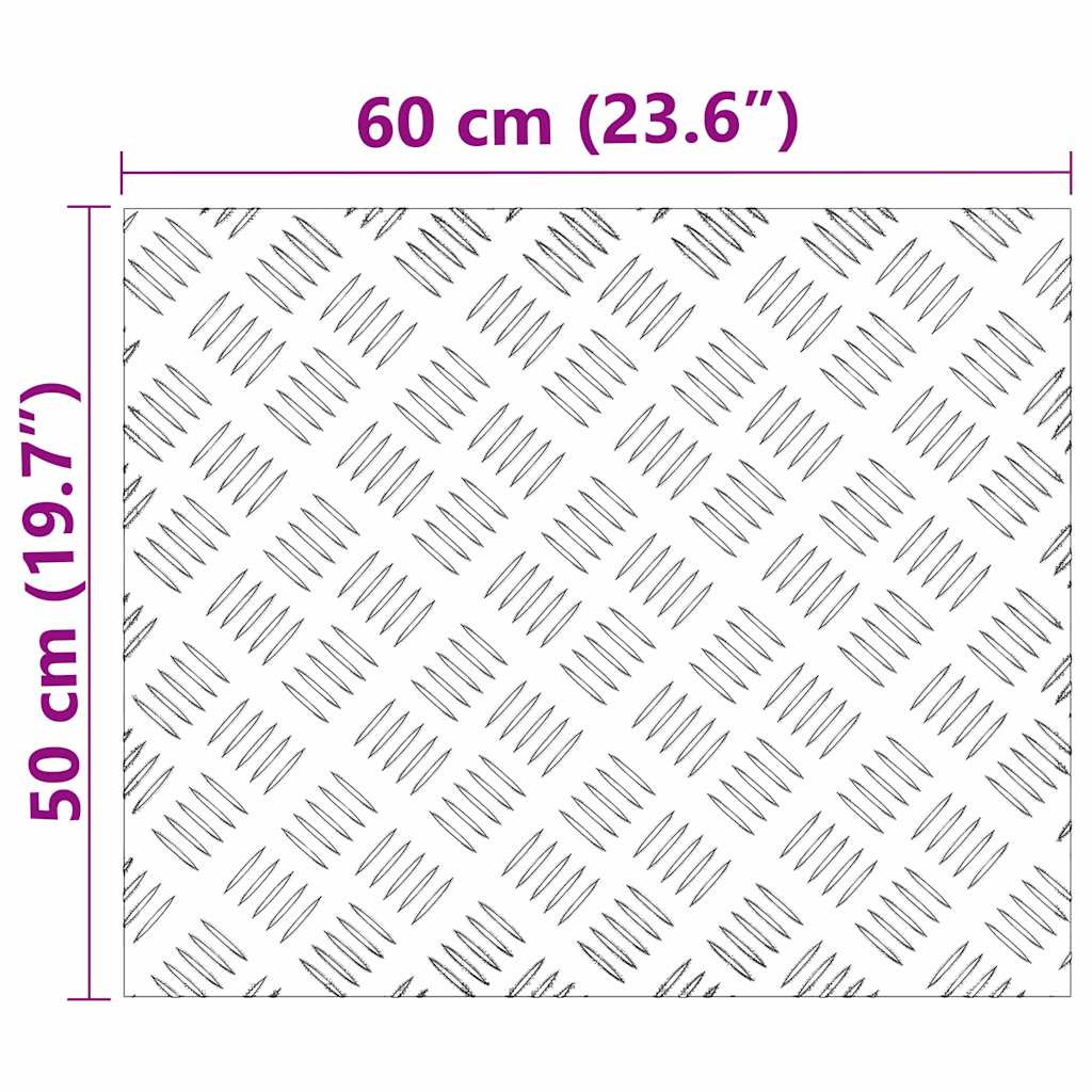 Stair Tread Rectangular 4 pcs Silver 60 x 50 cm Aluminium