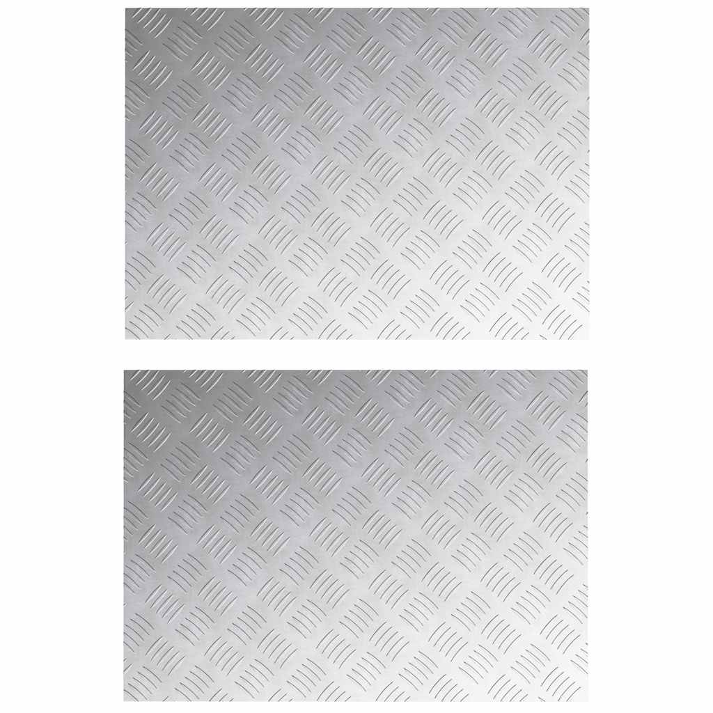 Stair Tread Rectangular 2 pcs Silver 70 x 50 cm Aluminium