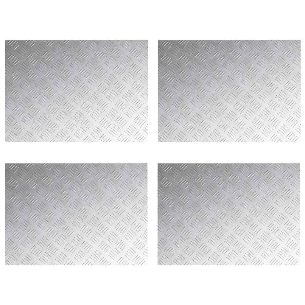 Stair Tread Rectangular 4 pcs Silver 70 x 50 cm Aluminium