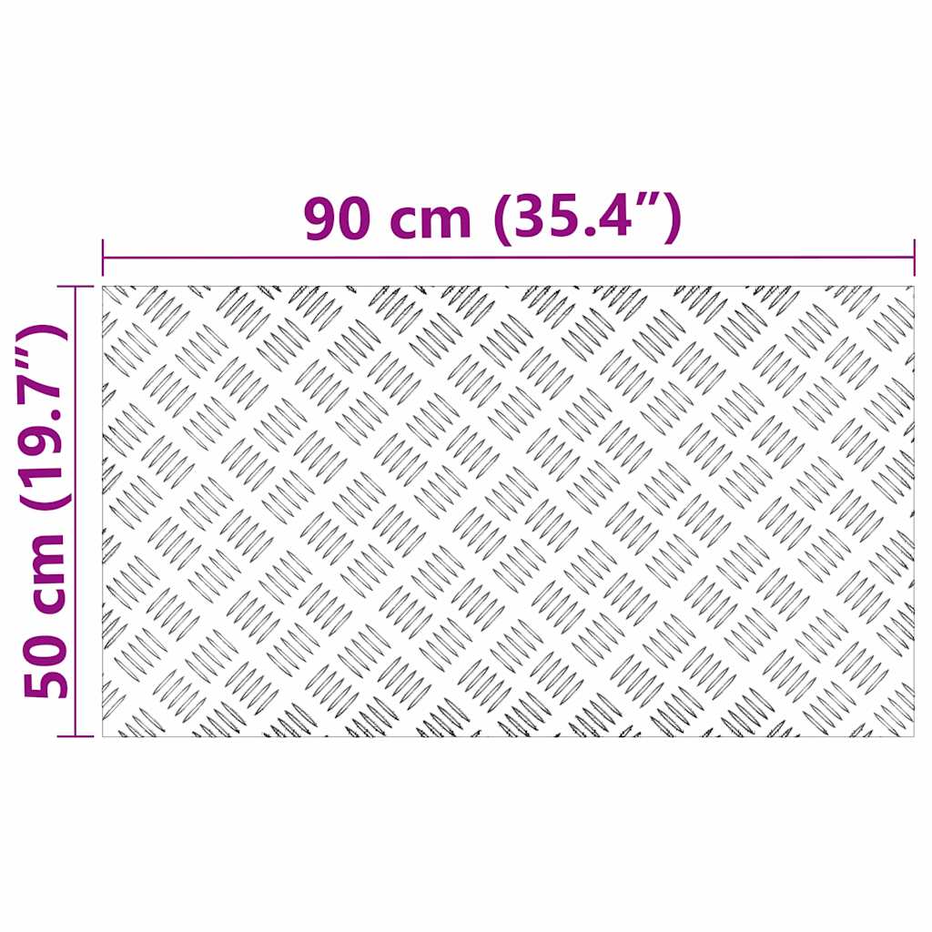 Stair Tread Rectangular 4 pcs Silver 90 x 50 cm Aluminium