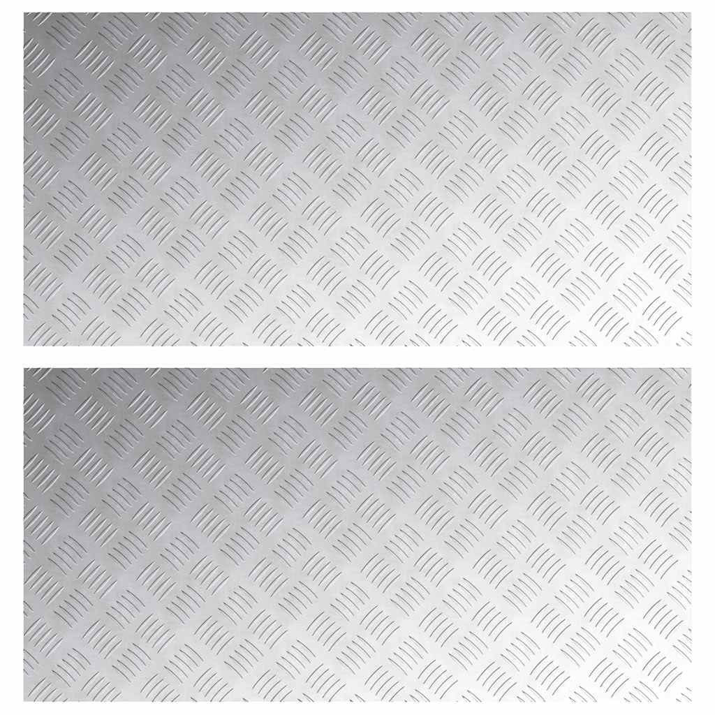 Stair Tread Rectangular 2 pcs Silver 100 x 50 cm Aluminium