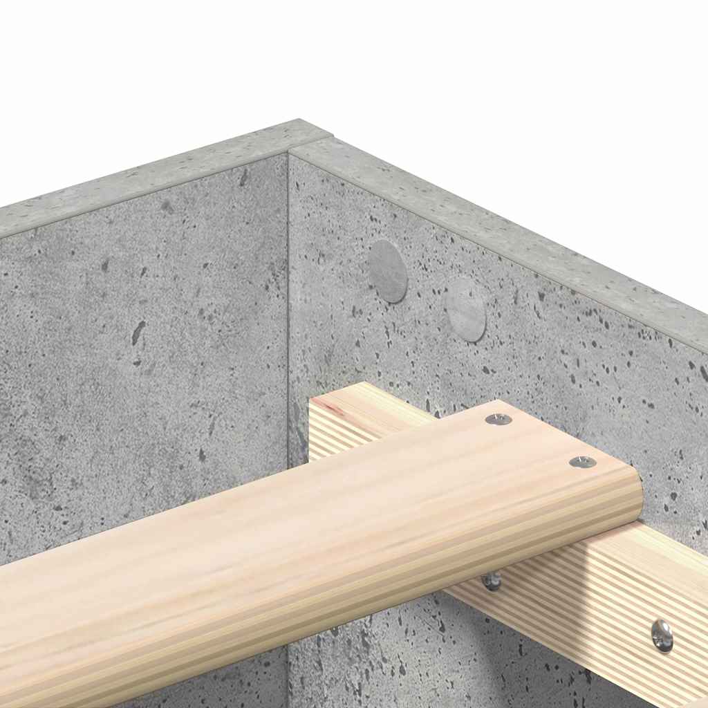 Bed Frame Concrete Grey 203 x 93 x 25 cm Engineered Wood