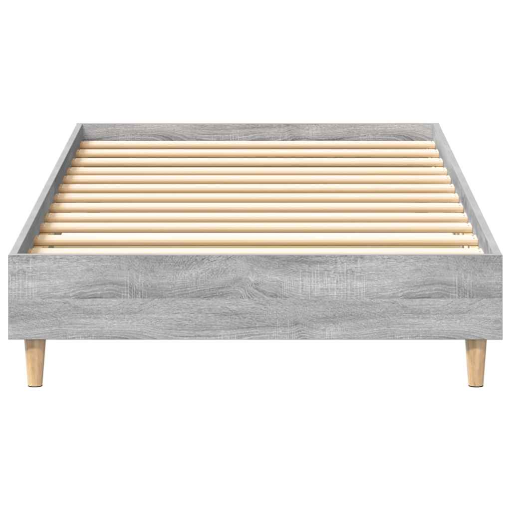Bed Frame Grey Sonoma 203 x 93 x 25 cm Engineered Wood