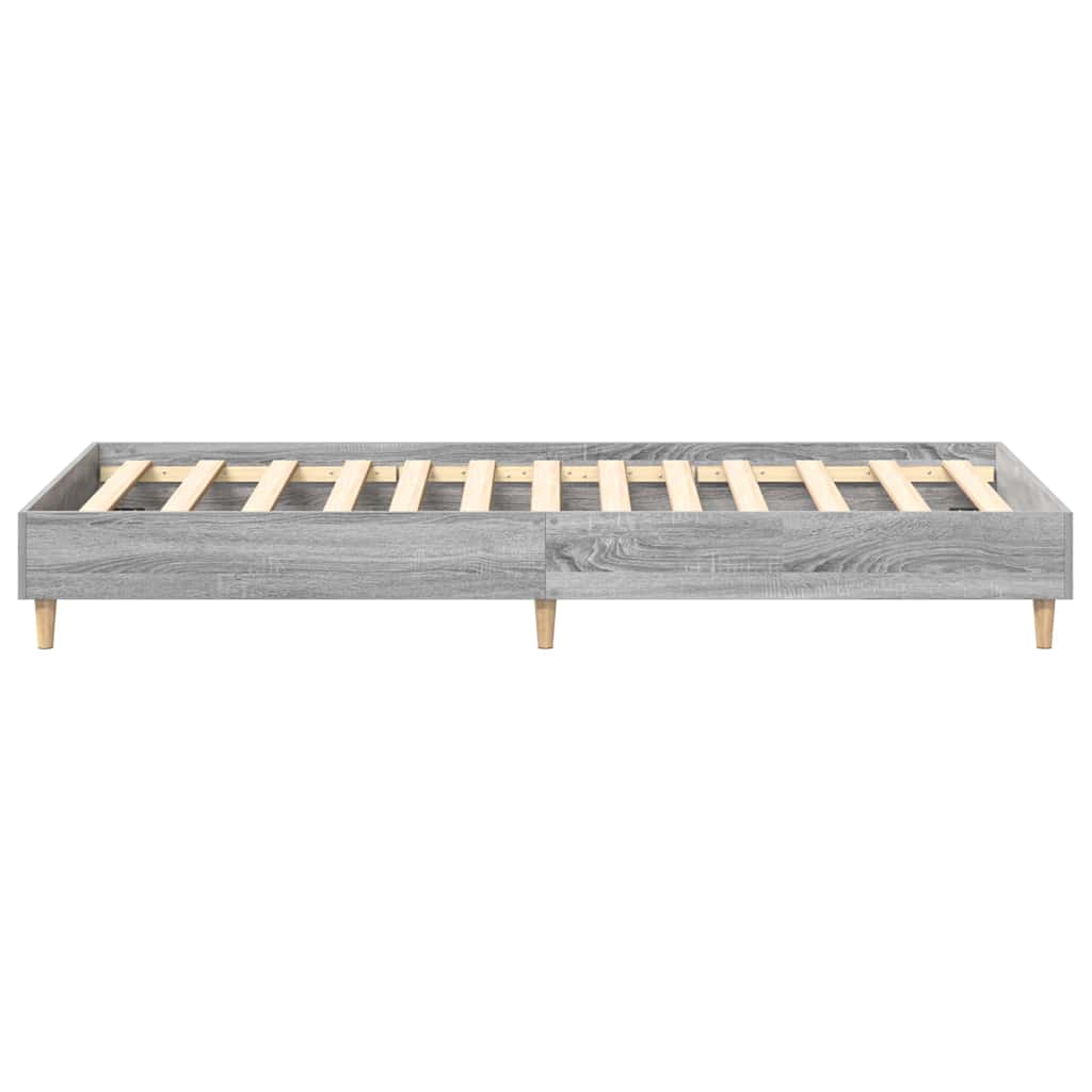 Bed Frame Grey Sonoma 203 x 93 x 25 cm Engineered Wood