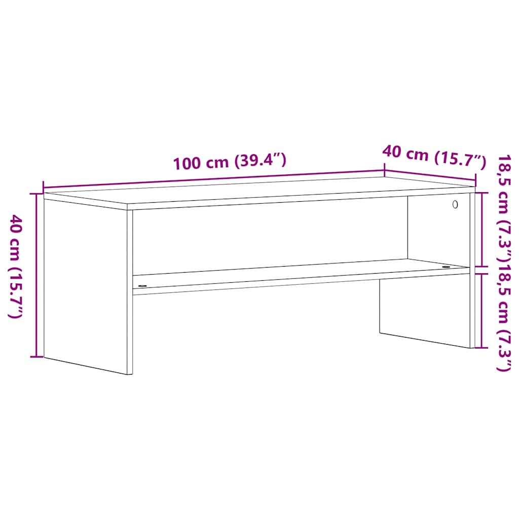 TV Cabinet Black Oak 100x40x40 cm Engineered Wood