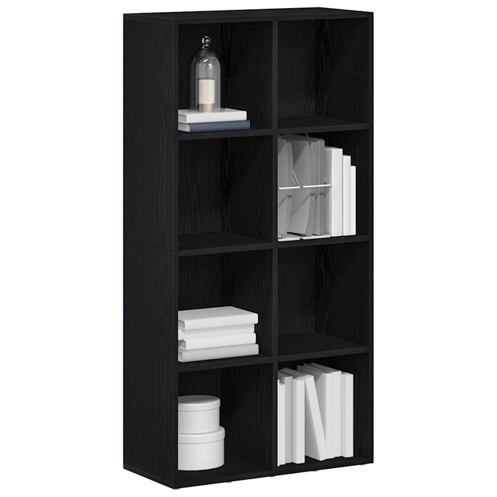 Bookcase Black Oak 66x30x130 cm Engineered Wood