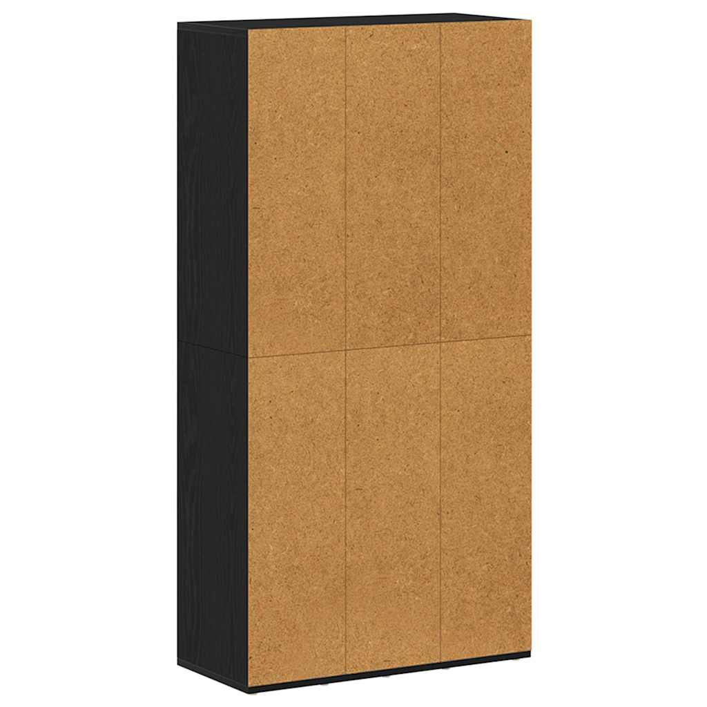 Bookcase Black Oak 66x30x130 cm Engineered Wood