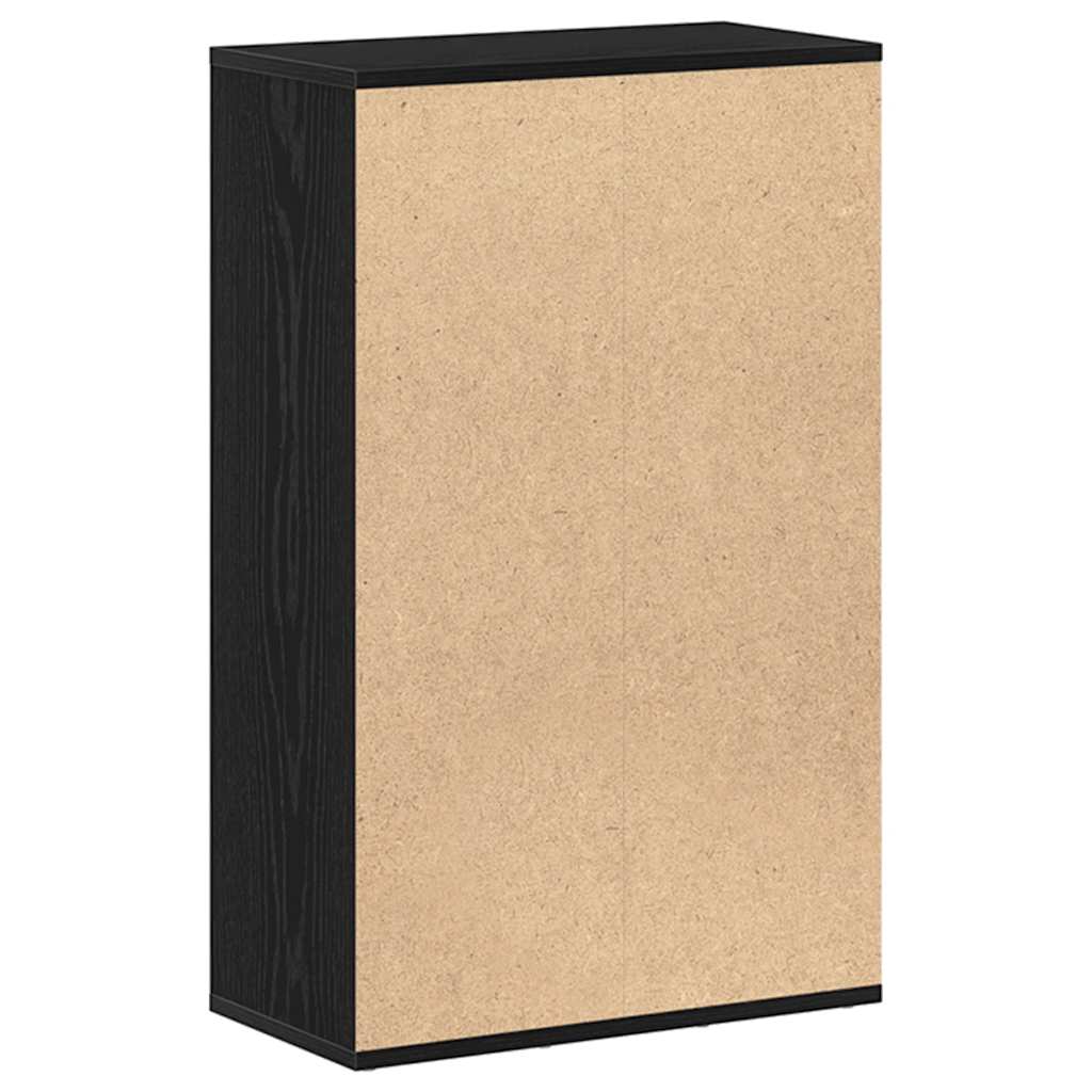 Bookcase Black Oak 50x25x80 cm Engineered Wood