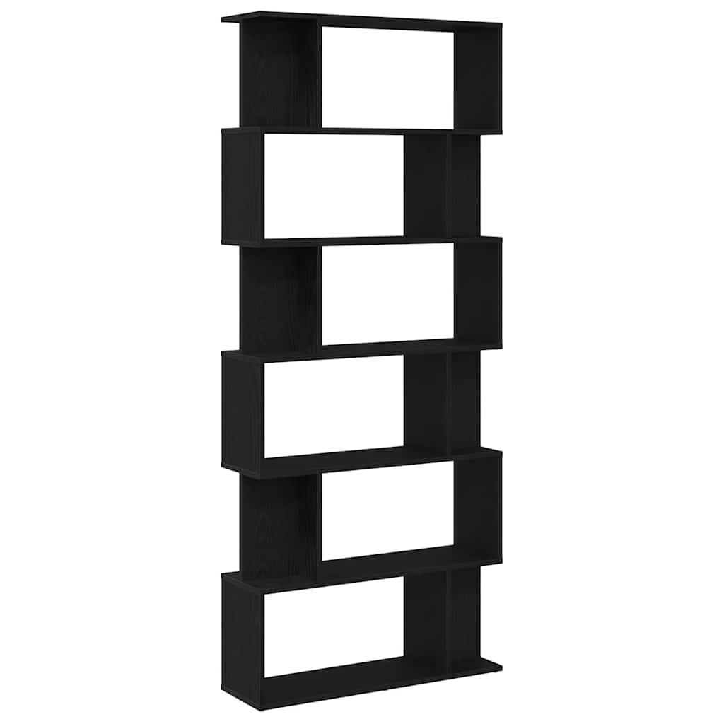 Bookcase Black Oak 80x24x190,5 cm Engineered Wood