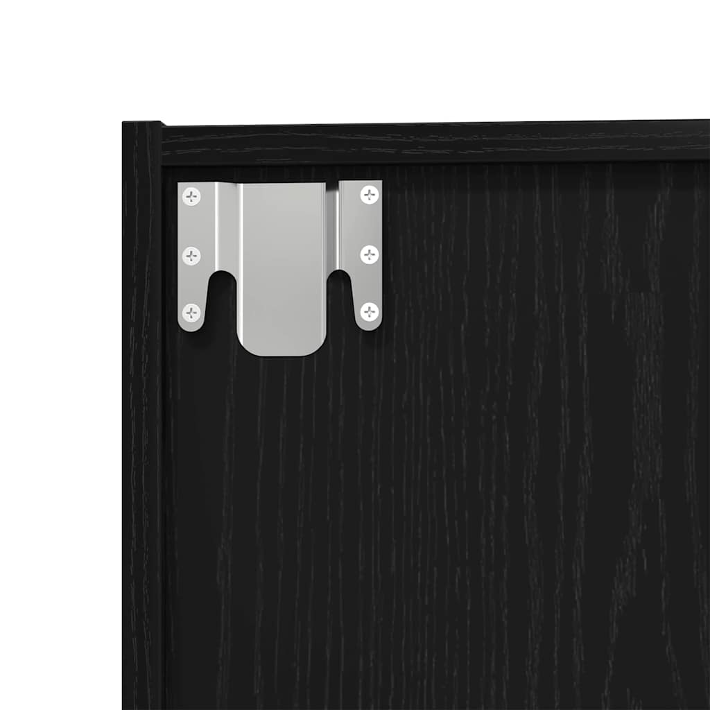Book Cabinet Black Oak 143 x 30 x 36 cm Engineered Wood
