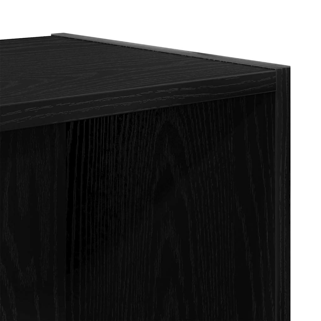 Book Cabinet Black Oak 143 x 30 x 36 cm Engineered Wood