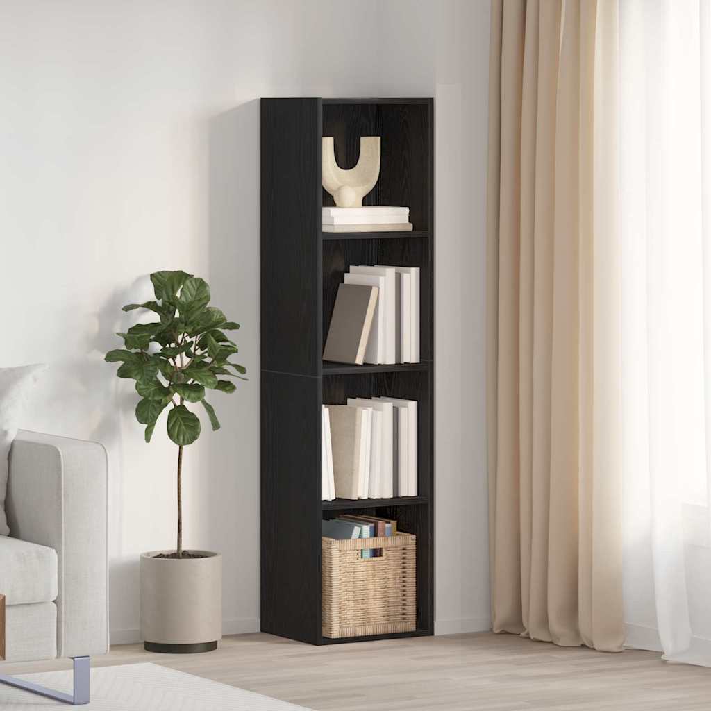 Book Cabinet Black Oak 143 x 30 x 36 cm Engineered Wood