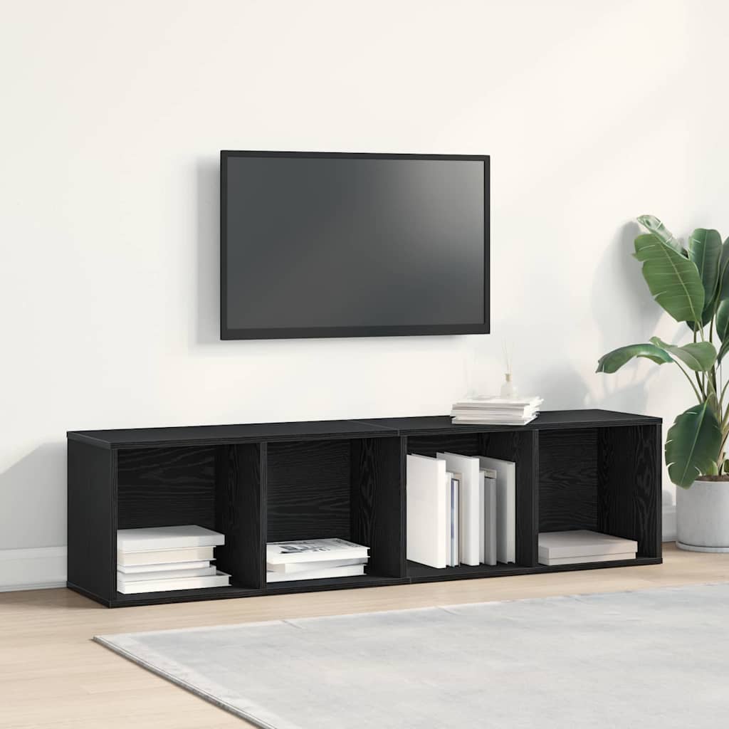 Book Cabinet Black Oak 143 x 30 x 36 cm Engineered Wood