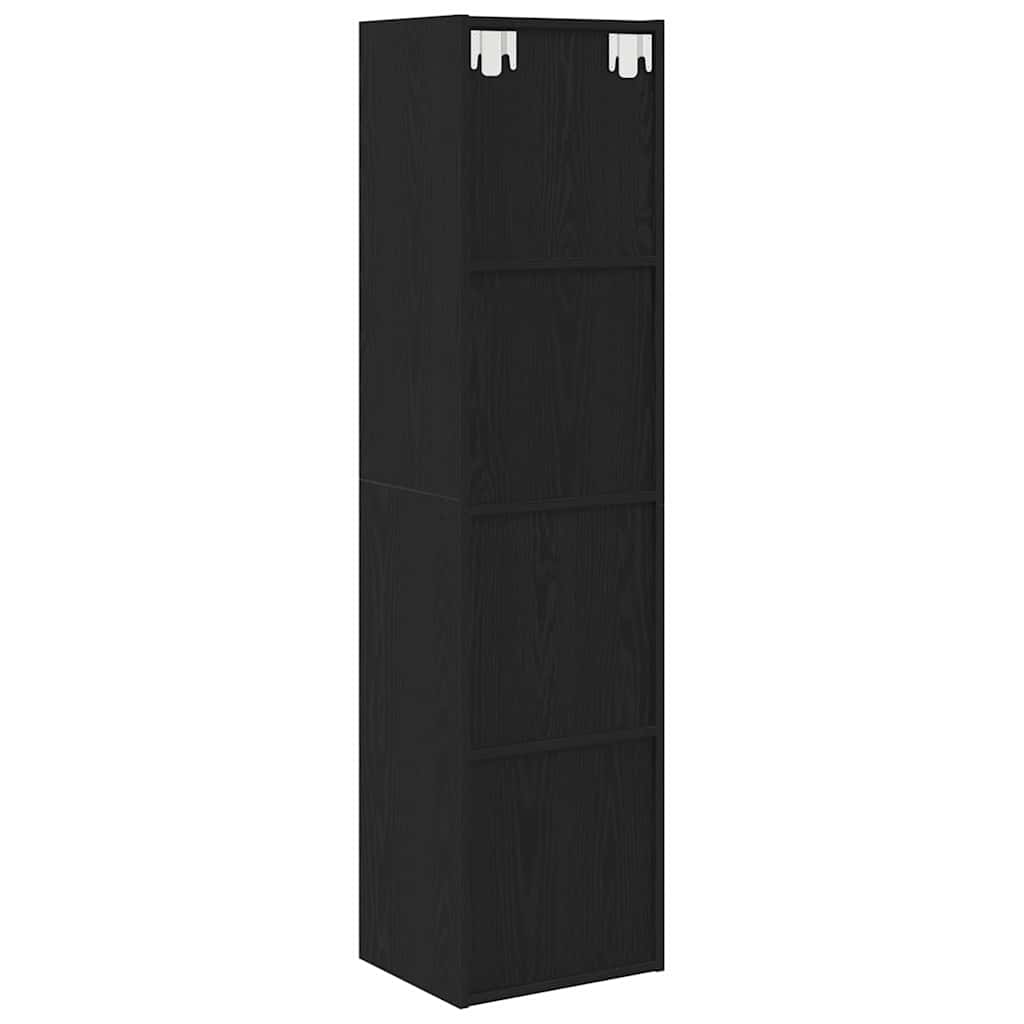 Book Cabinet Black Oak 143 x 30 x 36 cm Engineered Wood
