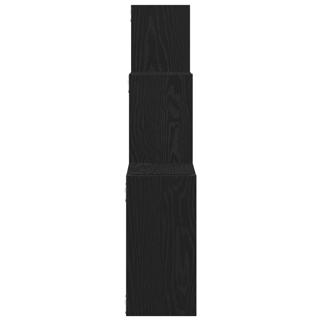 Wall Cube Shelves Black Oak 68x15x68 cm Engineered Wood
