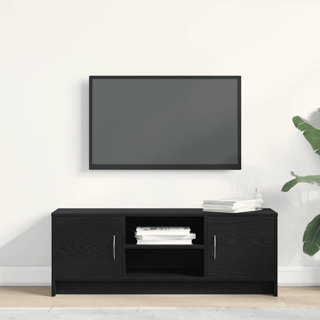 TV Cabinet Black Oak 102x30x37,5 cm Engineered Wood