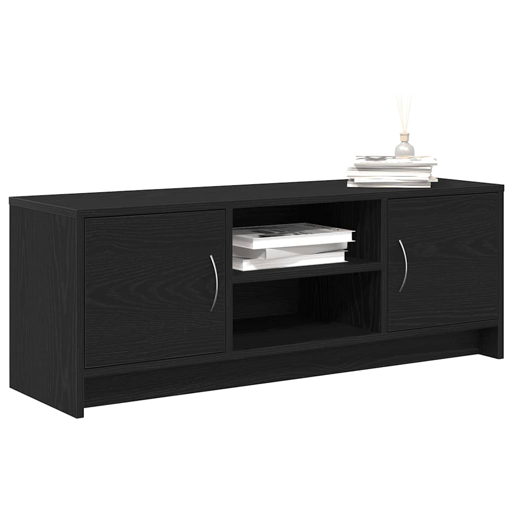 TV Cabinet Black Oak 102x30x37,5 cm Engineered Wood