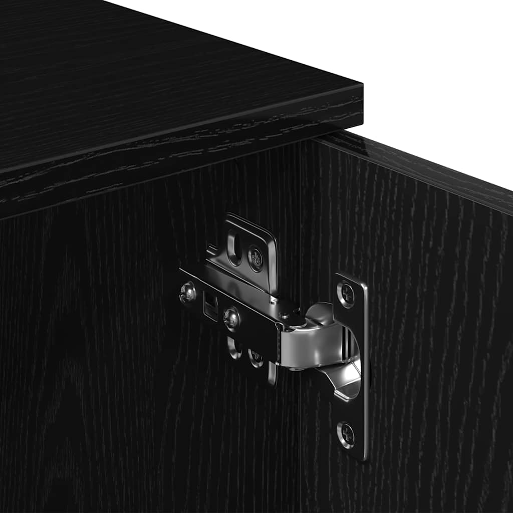 TV Cabinet Black Oak 102x30x37,5 cm Engineered Wood