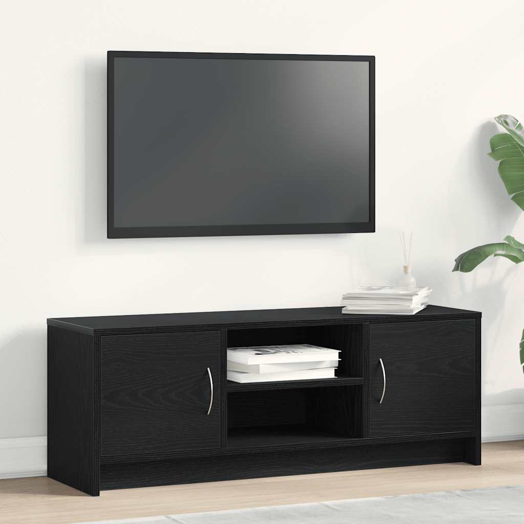 TV Cabinet Black Oak 102x30x37,5 cm Engineered Wood