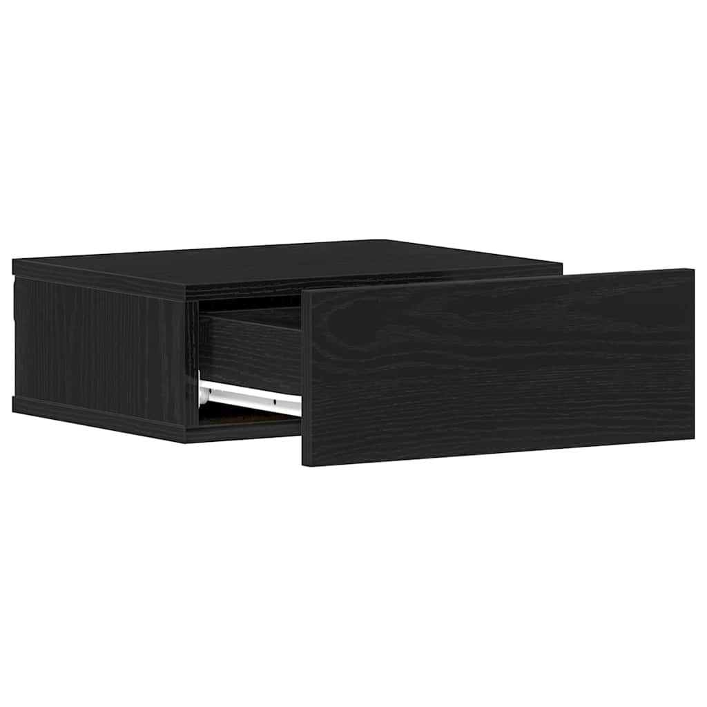 Floating Nightstands 2 pcs Black Oak 40x32x15cm Engineered Wood