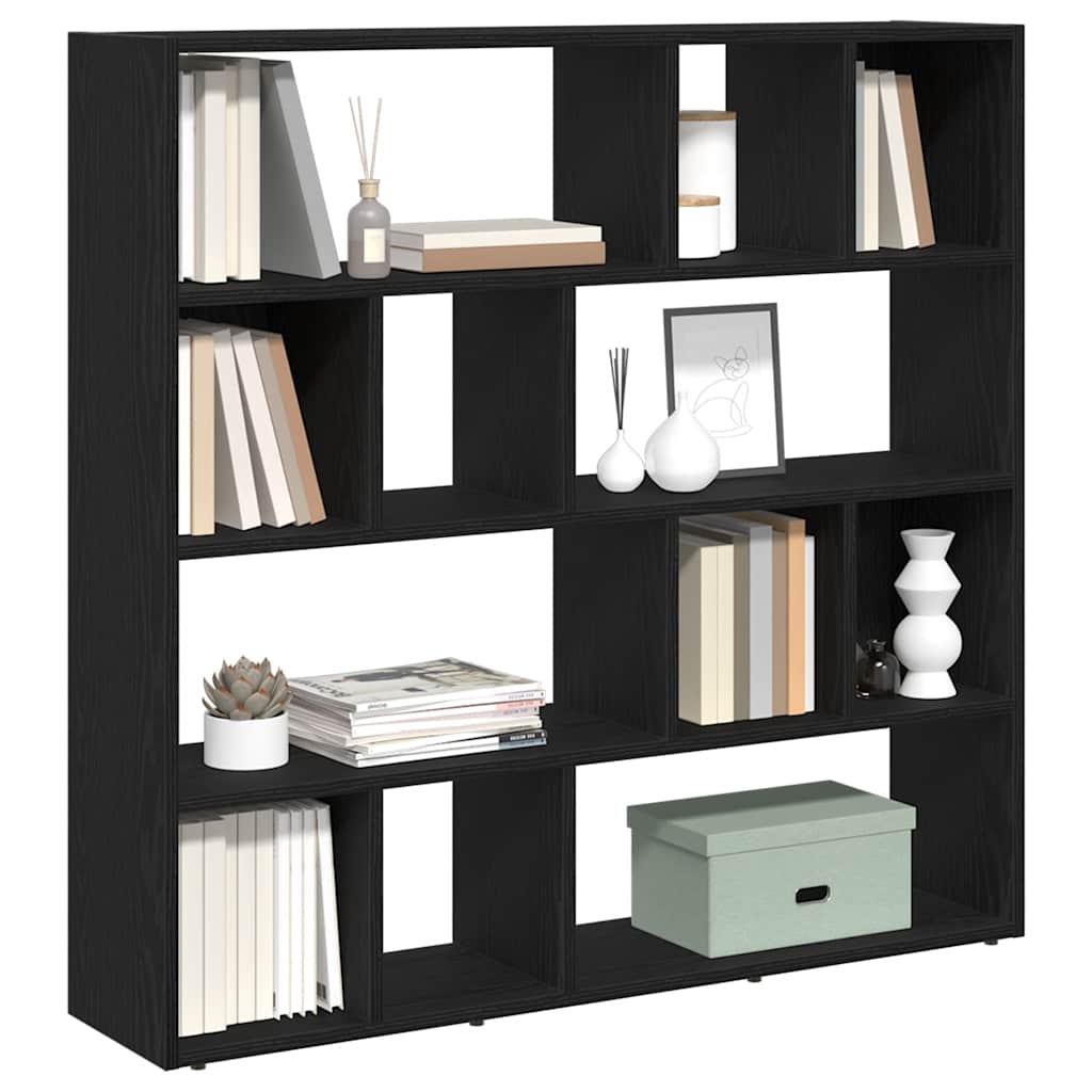 Book Cabinet/Room Divider Black Oak 105x24x102 cm