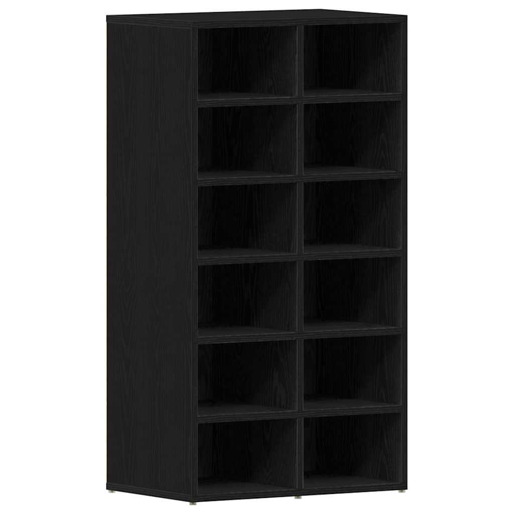 Shoe Rack Black Oak 54x34x100.5 cm Engineered Wood