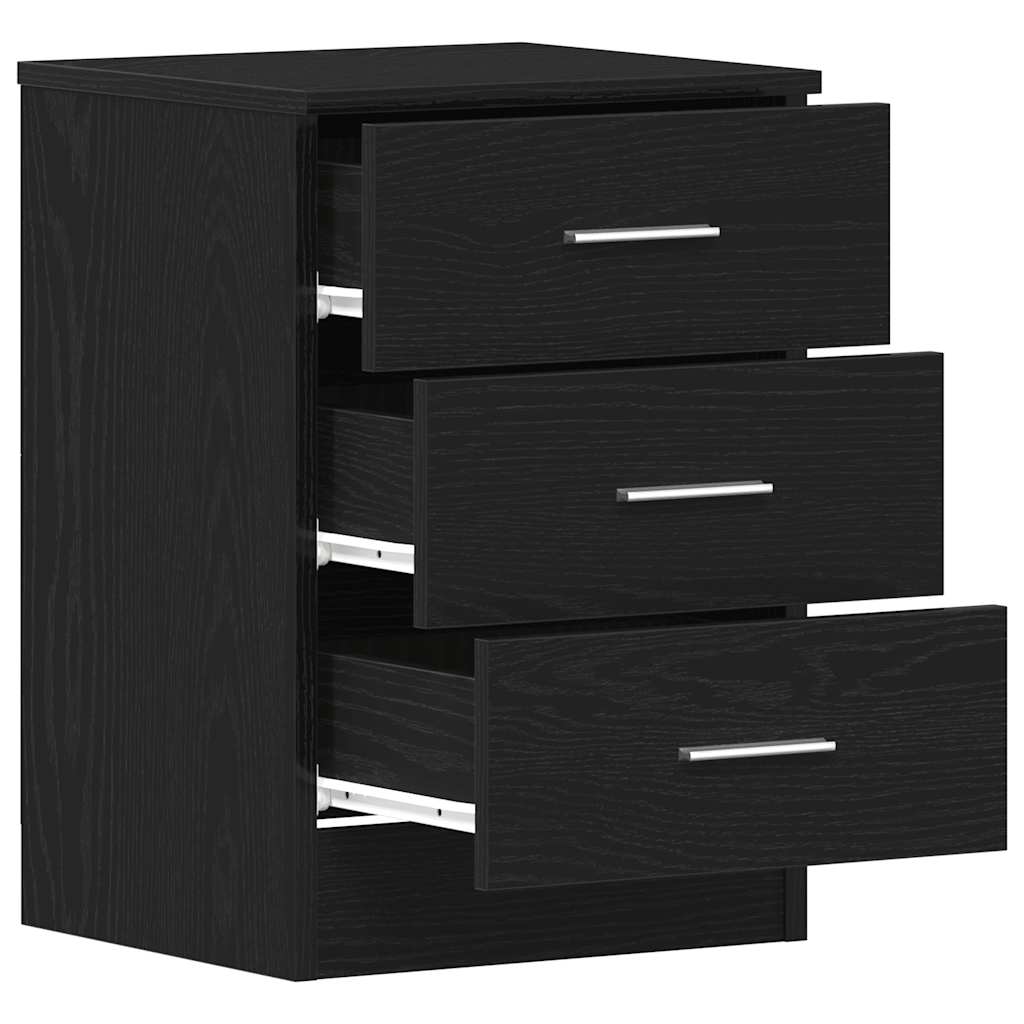 Bedside Cabinet Black Oak 38x35x55 cm Engineered Wood