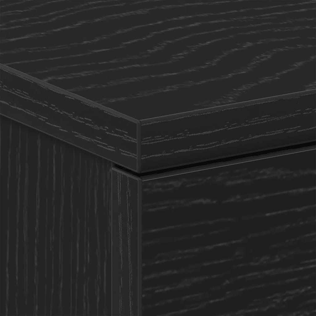 Bedside Cabinet Black Oak 38x35x55 cm Engineered Wood