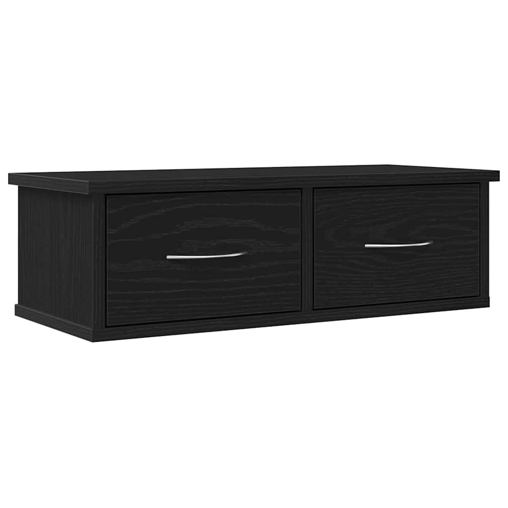 Wall Cabinet Wall-Mounted Black Oak 60 x 26 x 18.5 cm