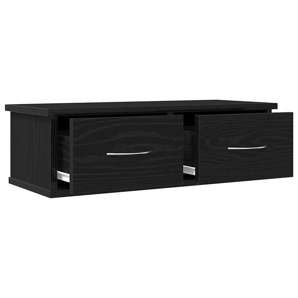 Wall Cabinet Wall-Mounted Black Oak 60 x 26 x 18.5 cm