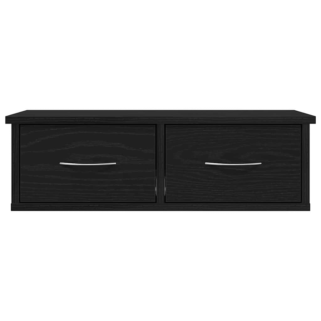 Wall Cabinet Wall-Mounted Black Oak 60 x 26 x 18.5 cm