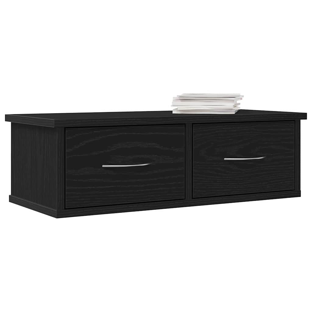 Wall Cabinet Wall-Mounted Black Oak 60 x 26 x 18.5 cm
