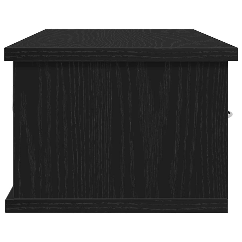 Wall Cabinet Wall-Mounted Black Oak 60 x 26 x 18.5 cm