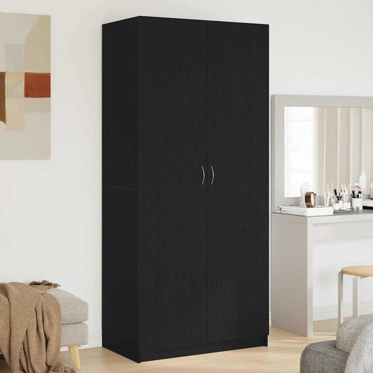 Wardrobe Black Oak 90 x 52 x 200 cm Engineered Wood