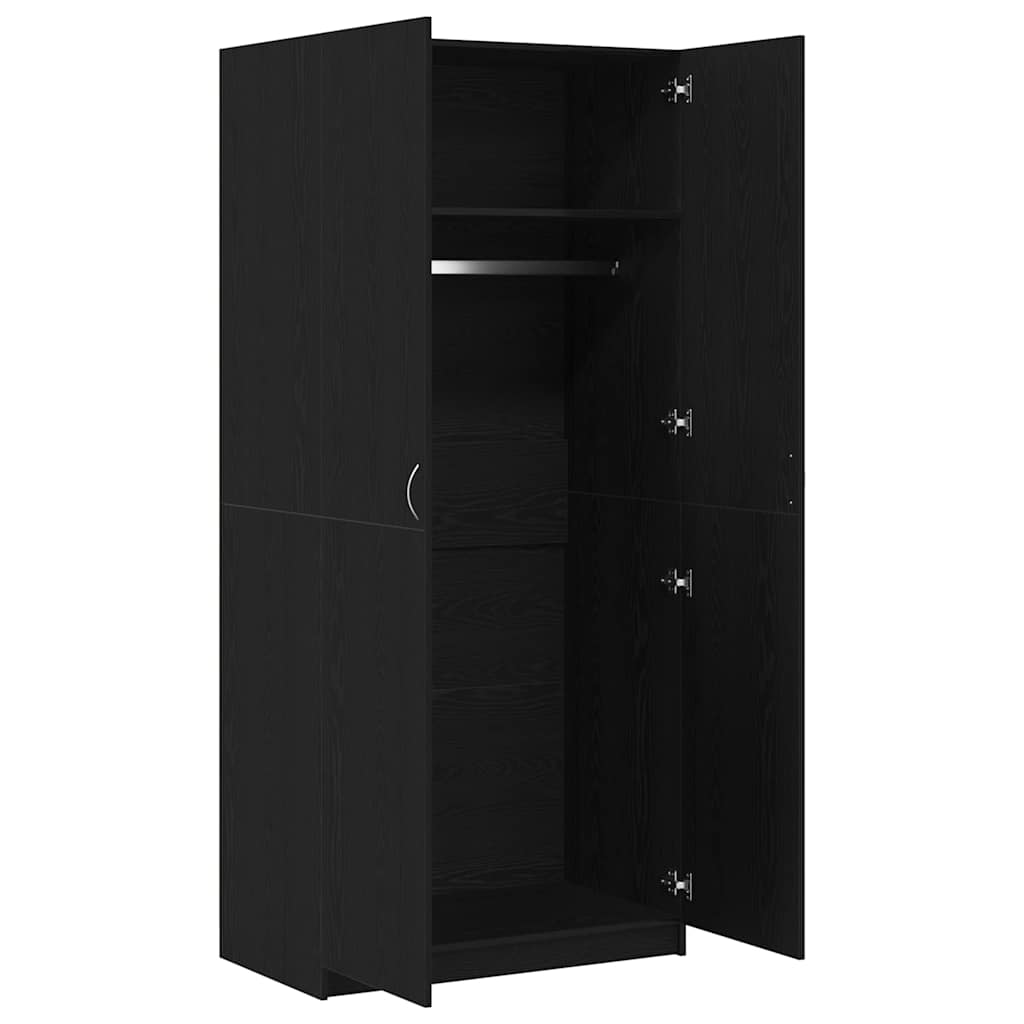 Wardrobe Black Oak 90 x 52 x 200 cm Engineered Wood