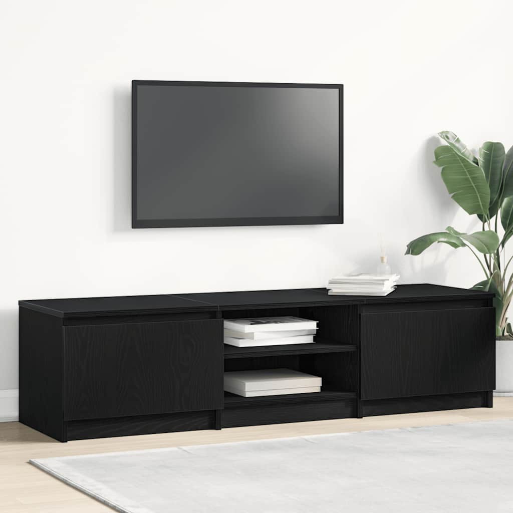 TV Cabinet Black Oak 140x40x36 cm Engineered Wood