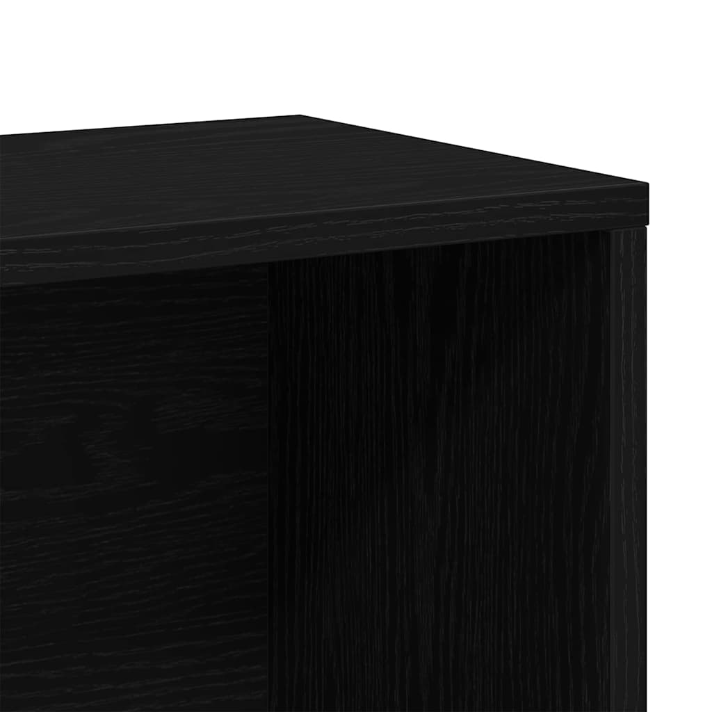Book Cabinet 6-Tier 155 x 24 x 160 cm Engineered Wood Black Oak
