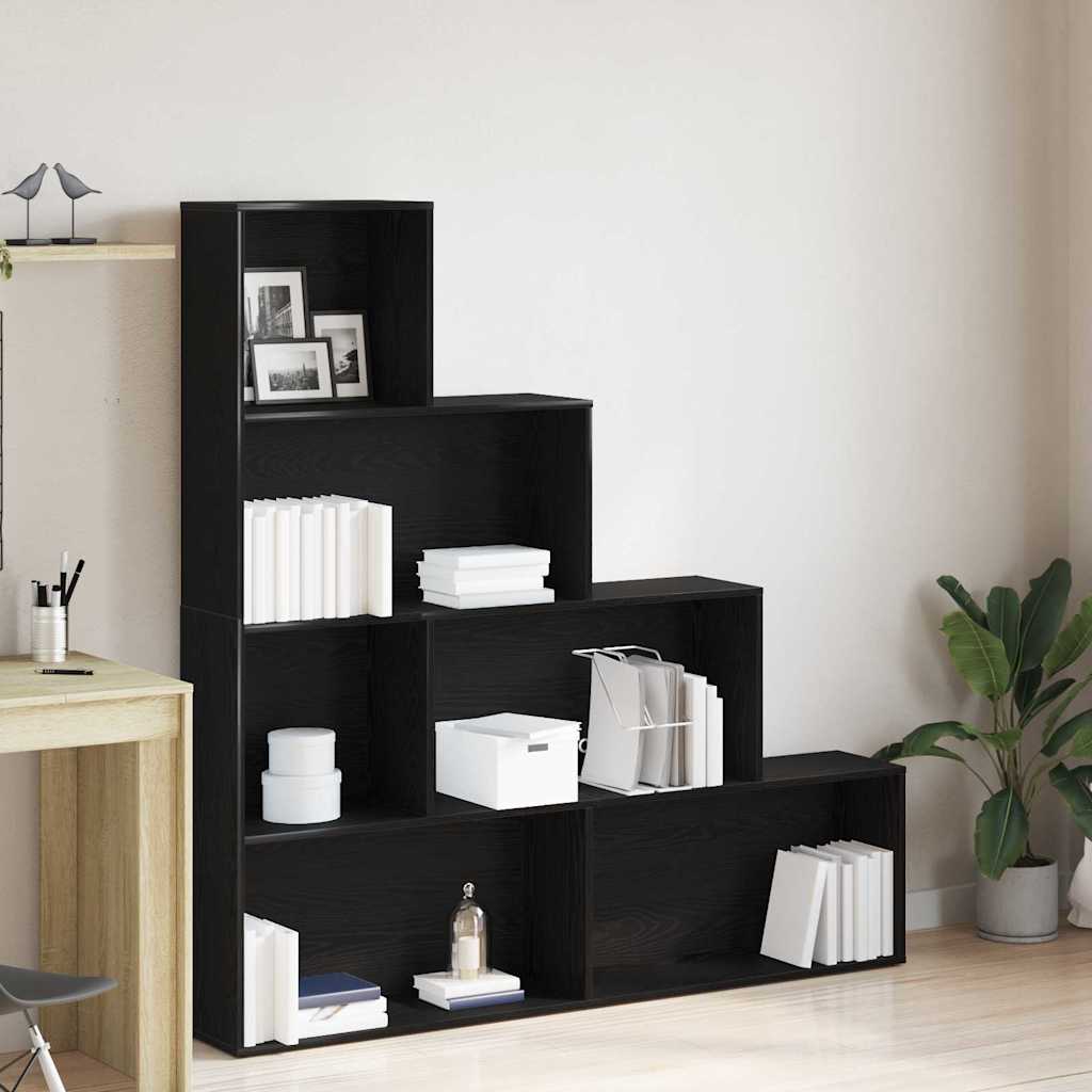 Book Cabinet 6-Tier 155 x 24 x 160 cm Engineered Wood Black Oak
